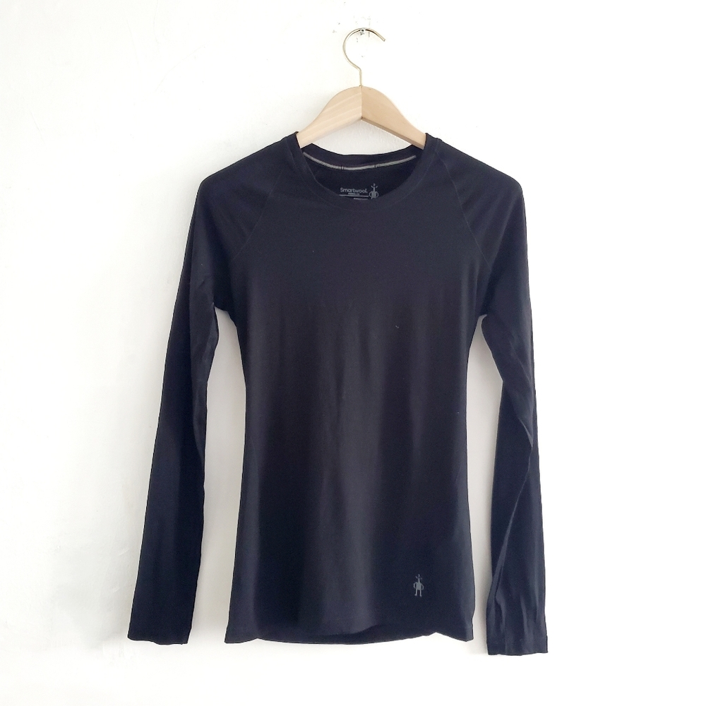 Smartwool Merino Wool Long Sleeve Layering Top Black Size XS